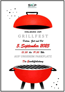 Einladung zum Grillfest am 05. September 2025